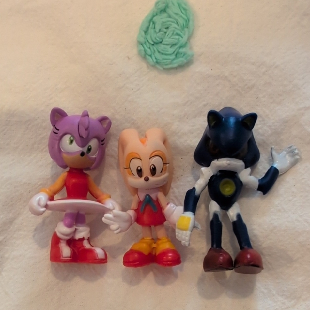Action Figure Trio Set - Purple, Cream, and Blue